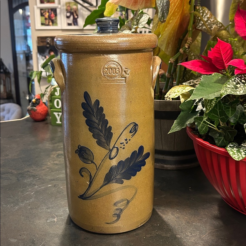 Rowe Pottery Works 2003 HISTORICAL Collection 11" Skinny Crock/Canister W/Lid